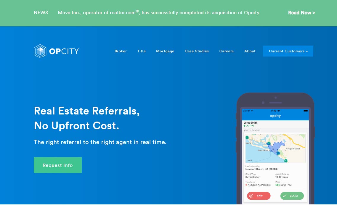 Realtor.com ReadyConnect (Opcity) website